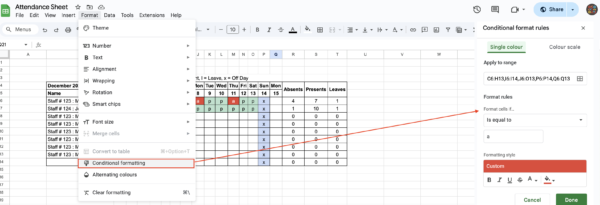How to Create an Attendance Sheet in Google Sheets & Excel